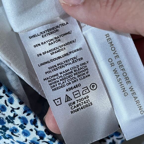 Loft Women's Side Knot Floral Ditsy Print Crewneck Jersey Midi Dress Size XL NWT - Picture 4 of 6